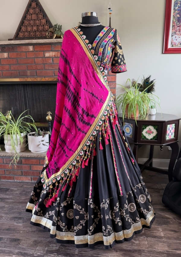 Black Gamthi Gota Chaniya Choli